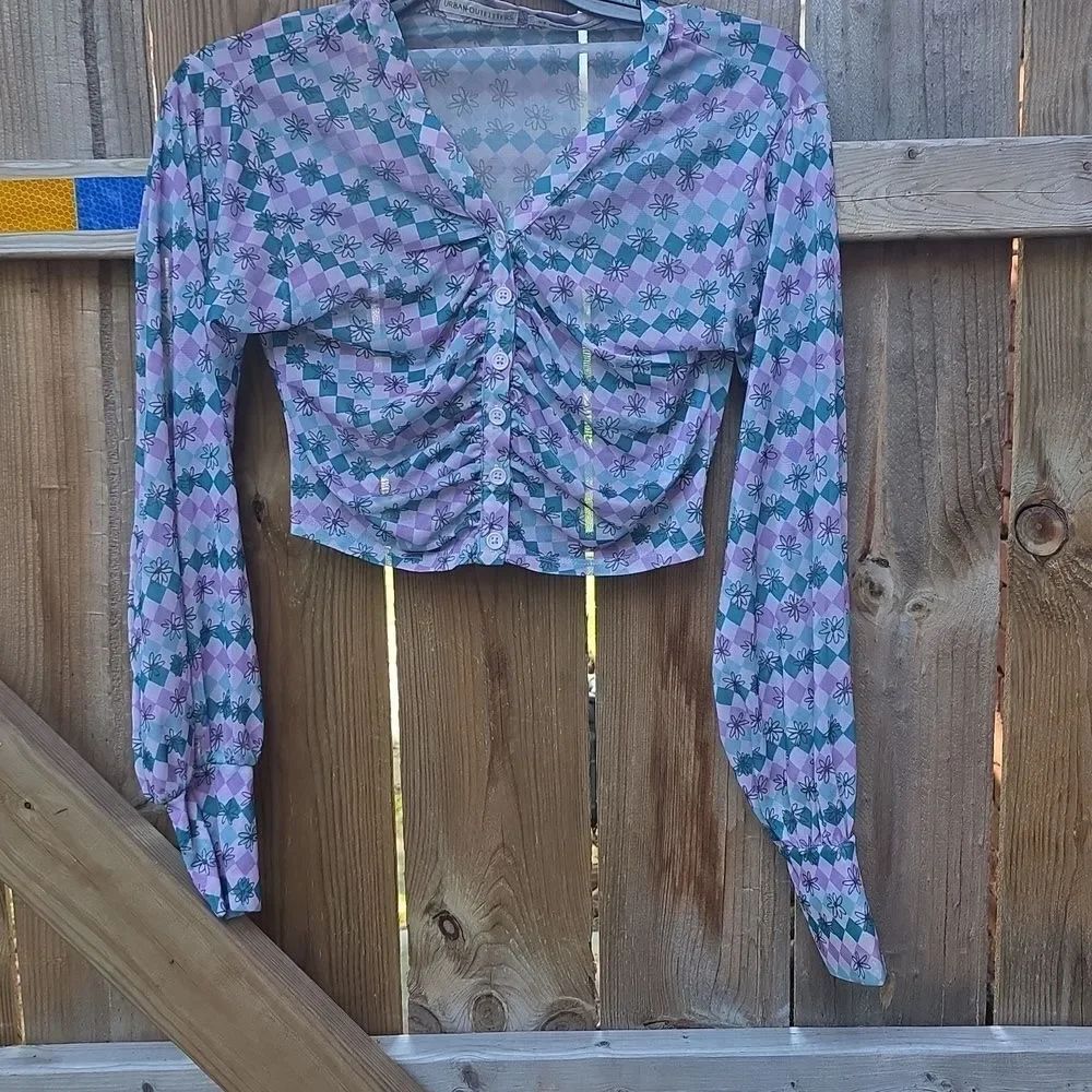 Urban Outfitters Pastel Checkered Blouse